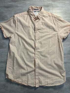 Denim & Flower Ricky Singh Pink Polka Dot Short Sleeve Button Down Shirt